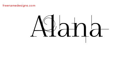 Decorated Name Tattoo Designs Alana Free