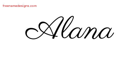Classic Name Tattoo Designs Alana Graphic Download