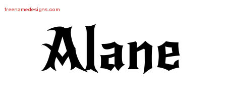 Gothic Name Tattoo Designs Alane Free Graphic