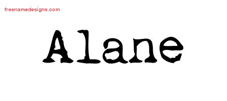 Vintage Writer Name Tattoo Designs Alane Free Lettering