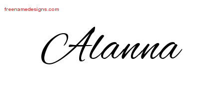 Cursive Name Tattoo Designs Alanna Download Free