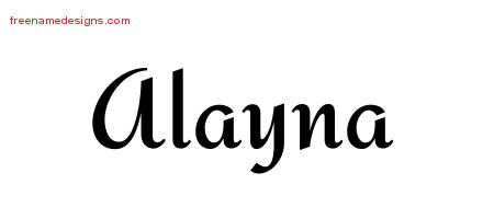 Calligraphic Stylish Name Tattoo Designs Alayna Download Free