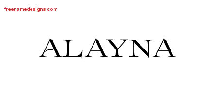 Flourishes Name Tattoo Designs Alayna Printable