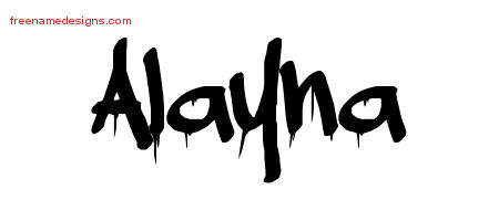 Graffiti Name Tattoo Designs Alayna Free Lettering
