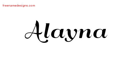 Art Deco Name Tattoo Designs Alayna Printable