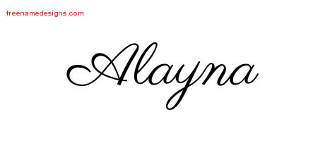 Classic Name Tattoo Designs Alayna Graphic Download