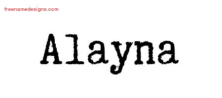 Typewriter Name Tattoo Designs Alayna Free Download