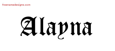 Blackletter Name Tattoo Designs Alayna Graphic Download