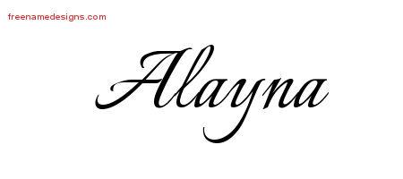 Calligraphic Name Tattoo Designs Alayna Download Free