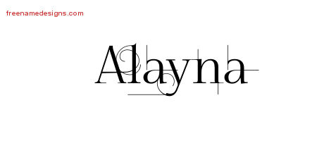Decorated Name Tattoo Designs Alayna Free