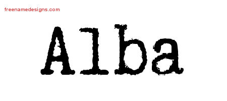 Typewriter Name Tattoo Designs Alba Free Download