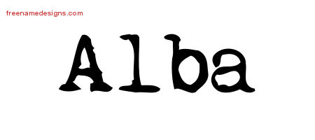Vintage Writer Name Tattoo Designs Alba Free Lettering