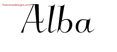 Elegant Name Tattoo Designs Alba Free Graphic