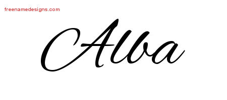 Cursive Name Tattoo Designs Alba Download Free