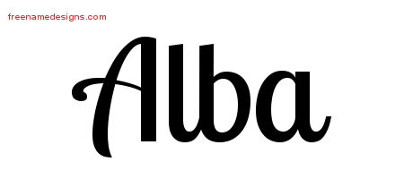 Handwritten Name Tattoo Designs Alba Free Download
