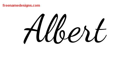 Lively Script Name Tattoo Designs Albert Free Printout
