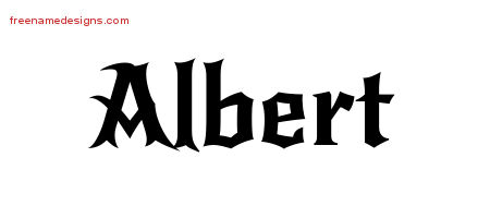 Gothic Name Tattoo Designs Albert Free Graphic