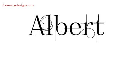 Decorated Name Tattoo Designs Albert Free Lettering