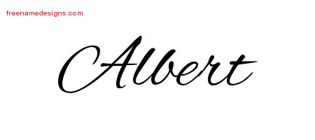 Cursive Name Tattoo Designs Albert Free Graphic