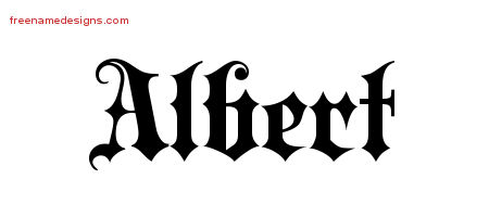 Old English Name Tattoo Designs Albert Free Lettering
