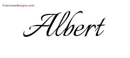 Calligraphic Name Tattoo Designs Albert Free Graphic