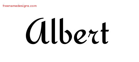 Calligraphic Stylish Name Tattoo Designs Albert Free Graphic