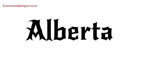 Gothic Name Tattoo Designs Alberta Free Graphic