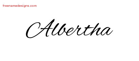 Cursive Name Tattoo Designs Albertha Download Free
