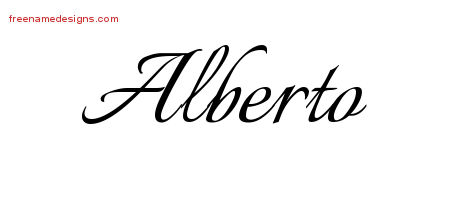 Calligraphic Name Tattoo Designs Alberto Free Graphic