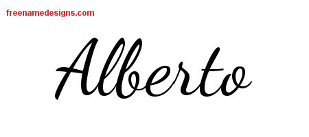 Lively Script Name Tattoo Designs Alberto Free Download