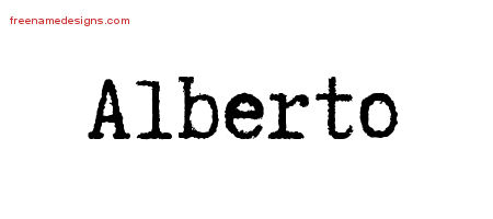 Typewriter Name Tattoo Designs Alberto Free Printout