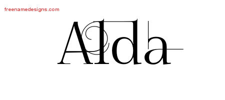Decorated Name Tattoo Designs Alda Free
