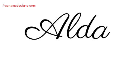 Classic Name Tattoo Designs Alda Graphic Download