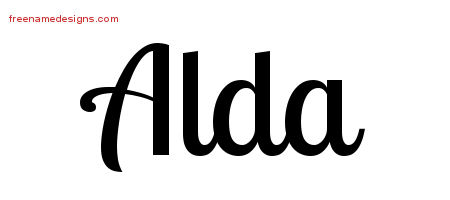 Handwritten Name Tattoo Designs Alda Free Download