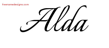 Calligraphic Name Tattoo Designs Alda Download Free