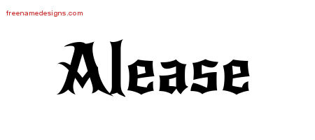 Gothic Name Tattoo Designs Alease Free Graphic