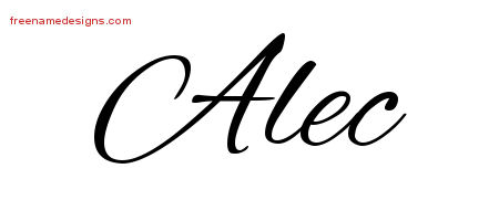 Cursive Name Tattoo Designs Alec Free Graphic