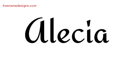 Calligraphic Stylish Name Tattoo Designs Alecia Download Free