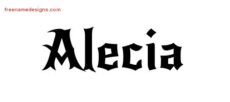 Gothic Name Tattoo Designs Alecia Free Graphic