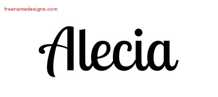 Handwritten Name Tattoo Designs Alecia Free Download