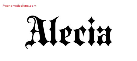 Old English Name Tattoo Designs Alecia Free