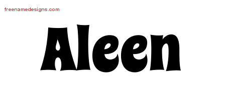 Groovy Name Tattoo Designs Aleen Free Lettering