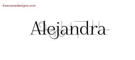 Decorated Name Tattoo Designs Alejandra Free