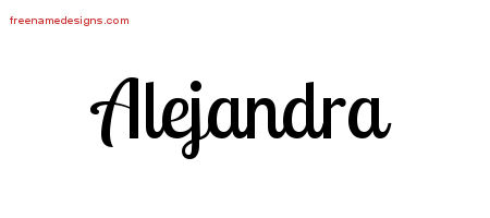 Handwritten Name Tattoo Designs Alejandra Free Download