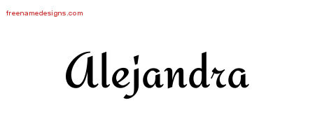 Calligraphic Stylish Name Tattoo Designs Alejandra Download Free
