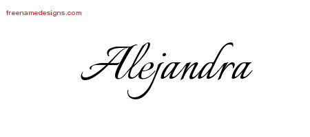 Calligraphic Name Tattoo Designs Alejandra Download Free