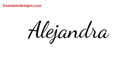 Lively Script Name Tattoo Designs Alejandra Free Printout