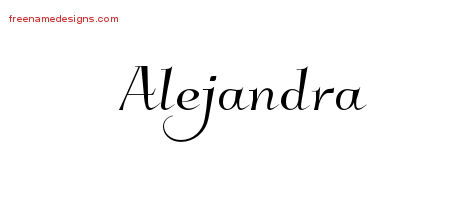 Elegant Name Tattoo Designs Alejandra Free Graphic