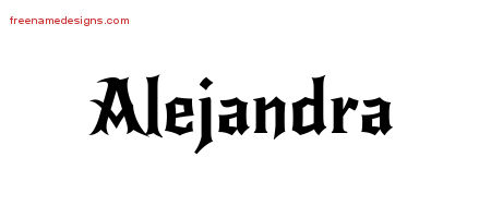 Gothic Name Tattoo Designs Alejandra Free Graphic
