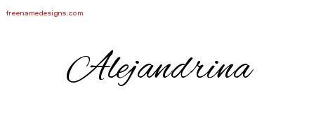 Cursive Name Tattoo Designs Alejandrina Download Free